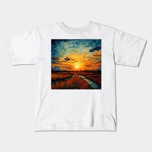 Van Gogh - Sunset Kids T-Shirt